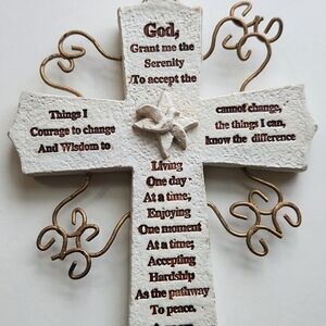 Decorative Serenity Prayer Wall Cross
